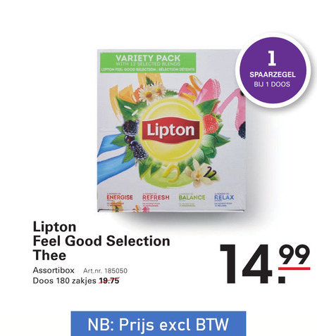 Lipton   thee folder aanbieding bij  Sligro - details