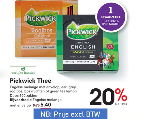 Pickwick   thee folder aanbieding bij  Sligro - details