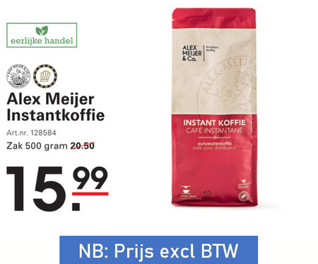 Alex Meijer   oploskoffie folder aanbieding bij  Sligro - details