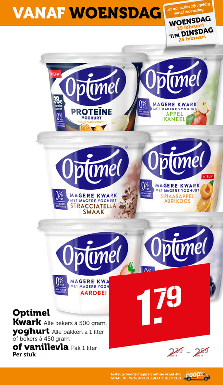 Optimel   vla, kwark folder aanbieding bij  Coop - details