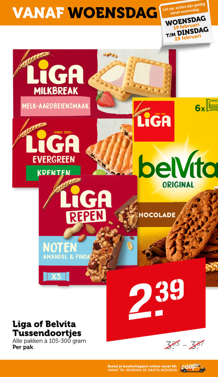 Liga   fruitbiscuit, melkbiscuit folder aanbieding bij  Coop - details