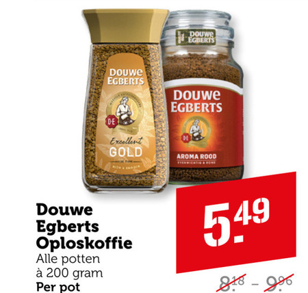 Douwe Egberts   oploskoffie folder aanbieding bij  Coop - details