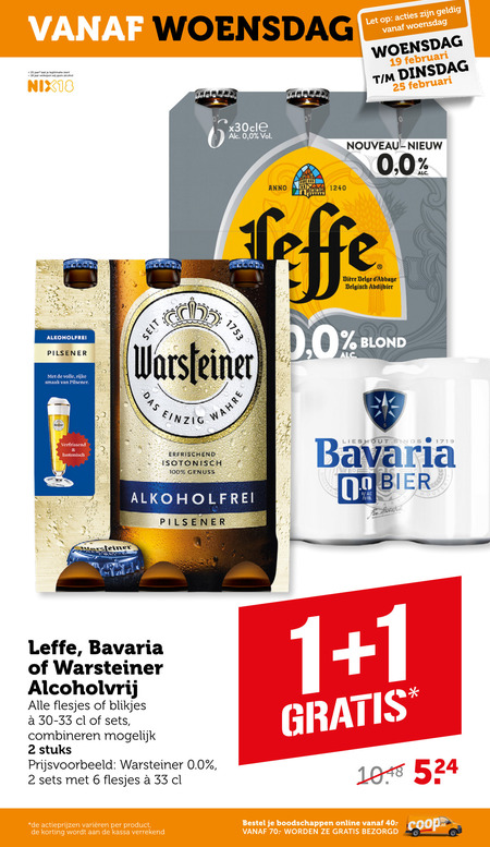 Bavaria   alcoholvrij bier folder aanbieding bij  Coop - details