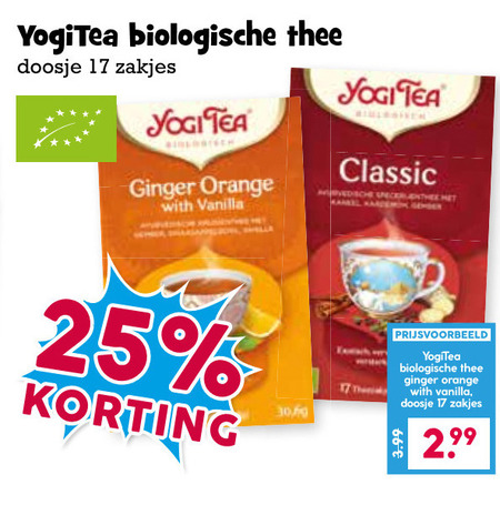 Yogi Tea   thee folder aanbieding bij  Boons Markt - details