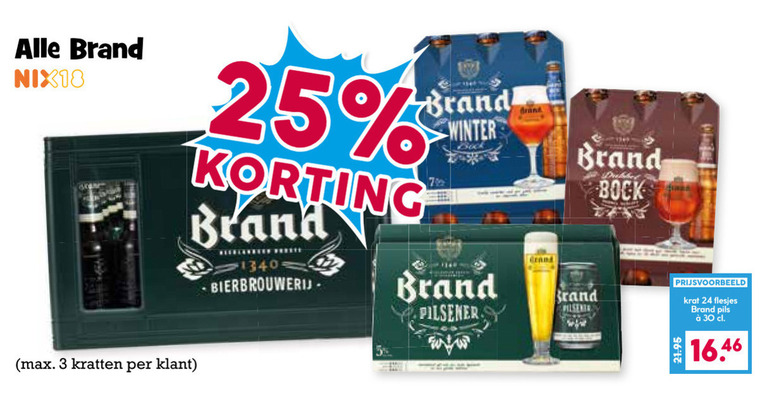 Brand   krat bier, blikje bier folder aanbieding bij  Boons Markt - details