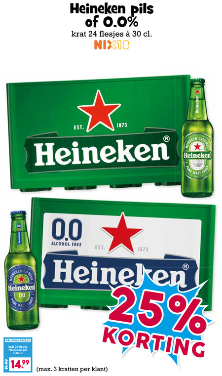 Heineken   krat bier folder aanbieding bij  Boons Markt - details