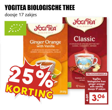 Yogi Tea   thee folder aanbieding bij  MCD Supermarkt Basis - details