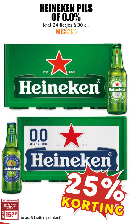 Heineken   krat bier folder aanbieding bij  MCD Supermarkt Basis - details