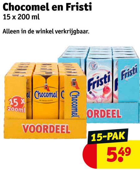 Fristi   drinkyoghurt, chocolademelk folder aanbieding bij  Kruidvat - details