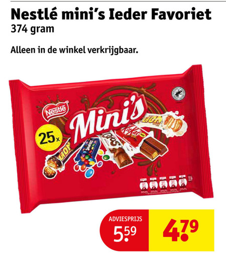 Nestle   mini chocoladerepen folder aanbieding bij  Kruidvat - details