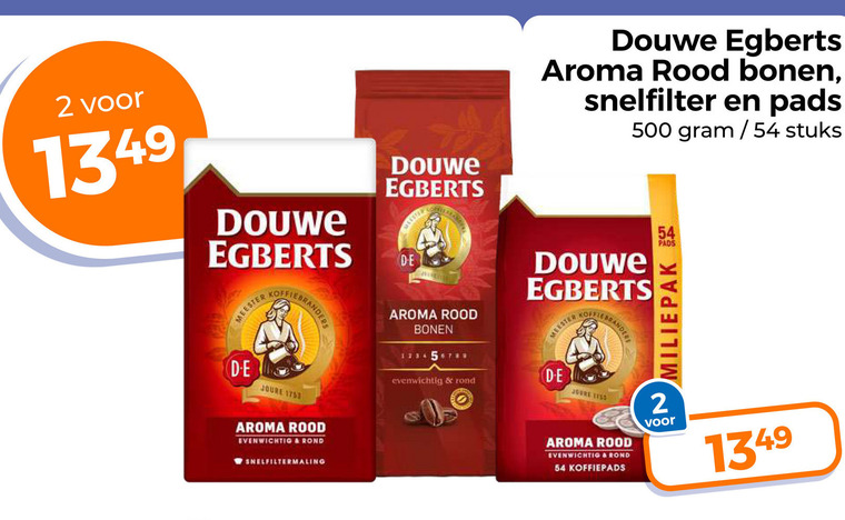 Douwe Egberts   koffiebonen, koffiepad folder aanbieding bij  Trekpleister - details