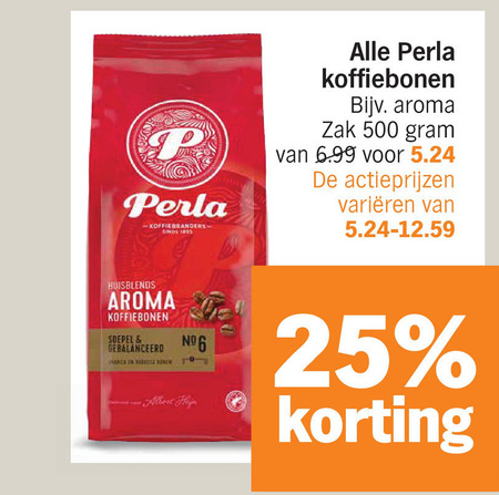 Perla   koffiebonen folder aanbieding bij  Albert Heijn - details