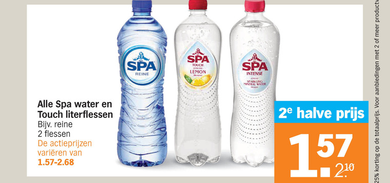 Spa   mineraalwater, fruitdrank folder aanbieding bij  Albert Heijn - details