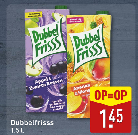 Dubbelfrisss   fruitdrank folder aanbieding bij  Aldi - details