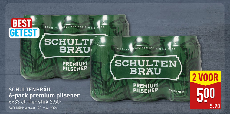 Schultenbrau   blikje bier folder aanbieding bij  Aldi - details