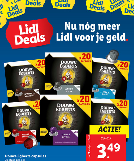 Douwe Egberts   koffiecups folder aanbieding bij  Lidl - details