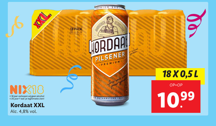 Kordaat   blikje bier folder aanbieding bij  Lidl - details