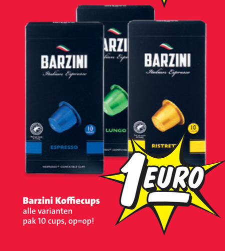 Barzini   koffiecups folder aanbieding bij  Nettorama - details