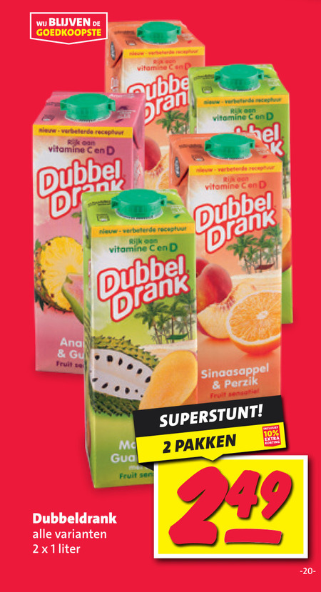 Dubbeldrank   fruitdrank folder aanbieding bij  Nettorama - details