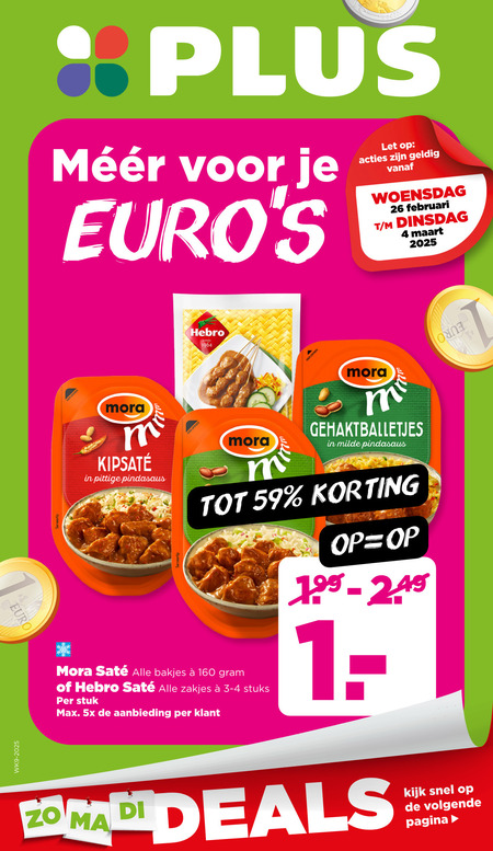 Mora   kipsate, gehaktballetjes folder aanbieding bij  Plus - details