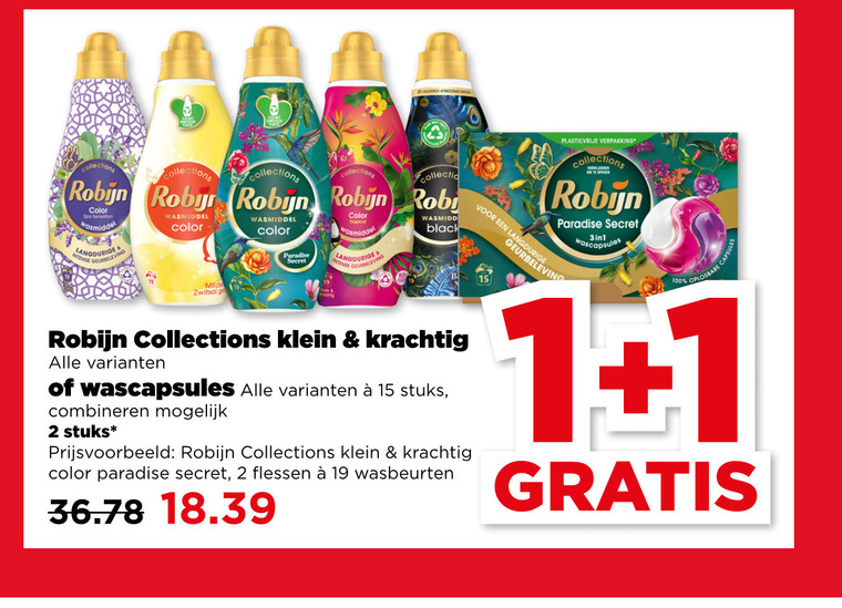 Robijn   wasmiddel folder aanbieding bij  Plus - details