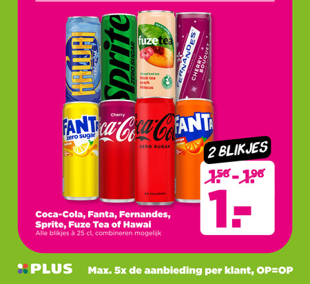 Fernandes   ice tea, frisdrank folder aanbieding bij  Plus - details