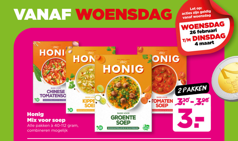 Honig   soep folder aanbieding bij  Plus - details