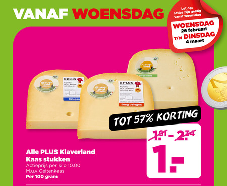 Klaverland   kaas folder aanbieding bij  Plus - details