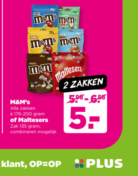 M en Ms   chocoladepindas, chocolade folder aanbieding bij  Plus - details