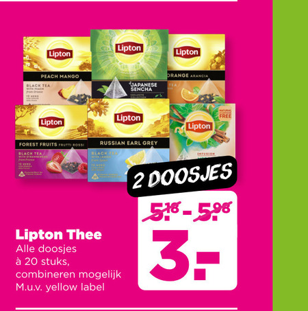 Lipton   thee folder aanbieding bij  Plus - details