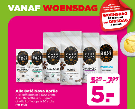 Cafe Nova   koffie, koffiecups folder aanbieding bij  Plus - details