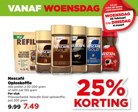 Nescafe   oploskoffie folder aanbieding bij  Plus - details