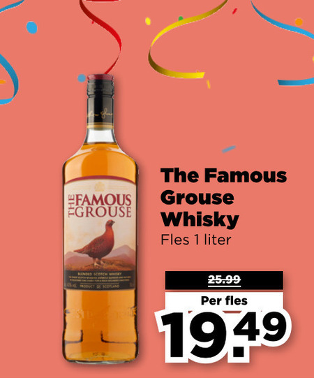 Famous Grouse   whisky folder aanbieding bij  Plus - details