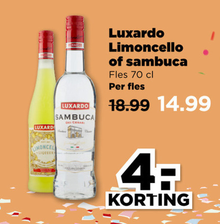 Luxardo   limoncello, sambuca folder aanbieding bij  Plus - details