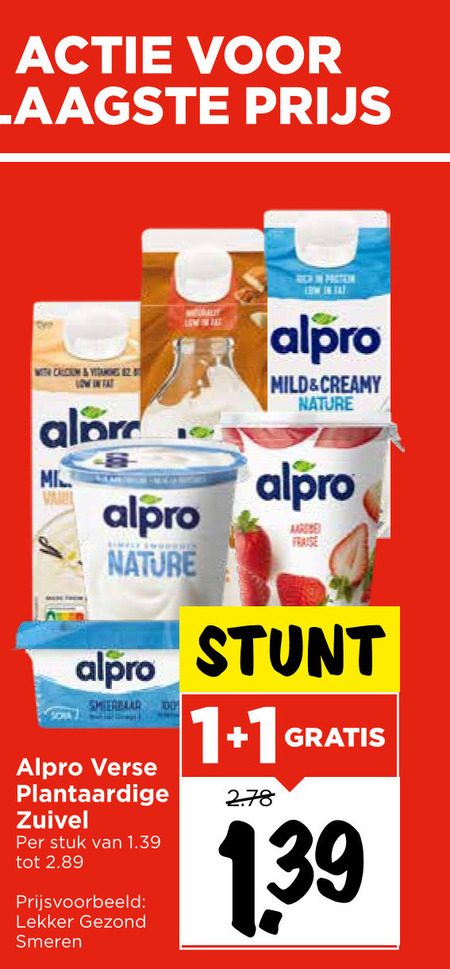 Alpro   soja zuivel, soja melk folder aanbieding bij  Vomar - details