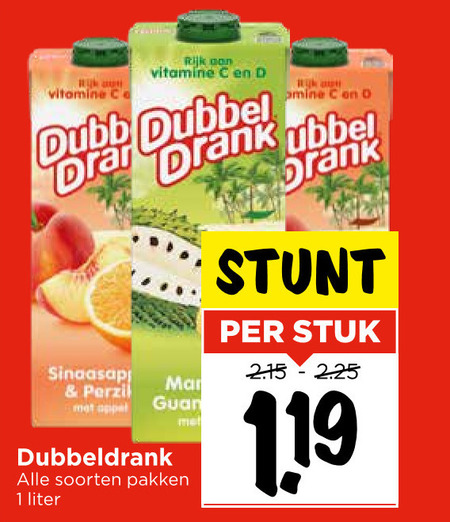 Dubbeldrank   fruitdrank folder aanbieding bij  Vomar - details