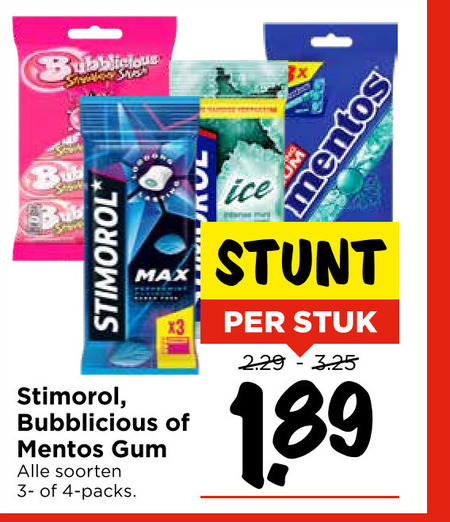 Mentos   kauwgom folder aanbieding bij  Vomar - details