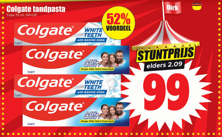 Colgate   tandpasta folder aanbieding bij  Dirk - details