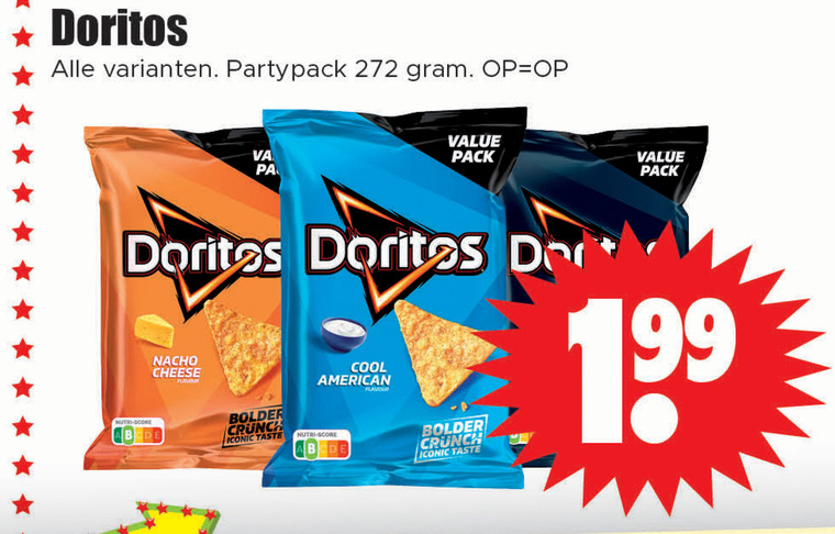 Doritos   chips folder aanbieding bij  Dirk - details