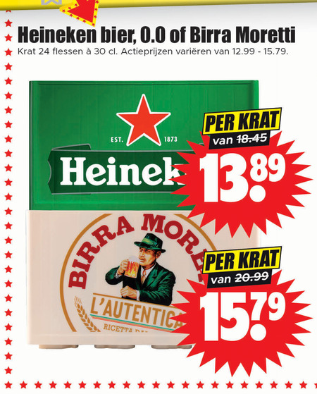 Heineken   krat bier folder aanbieding bij  Dirk - details