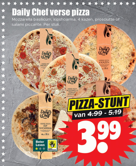 Daily Chef   verse pizza folder aanbieding bij  Dirk - details