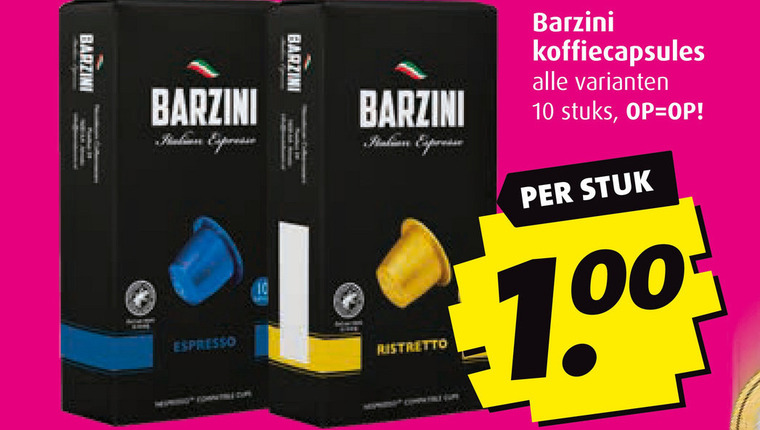 Barzini   koffiecups folder aanbieding bij  Boni - details