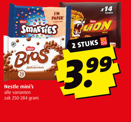 Lion   mini chocoladerepen folder aanbieding bij  Boni - details