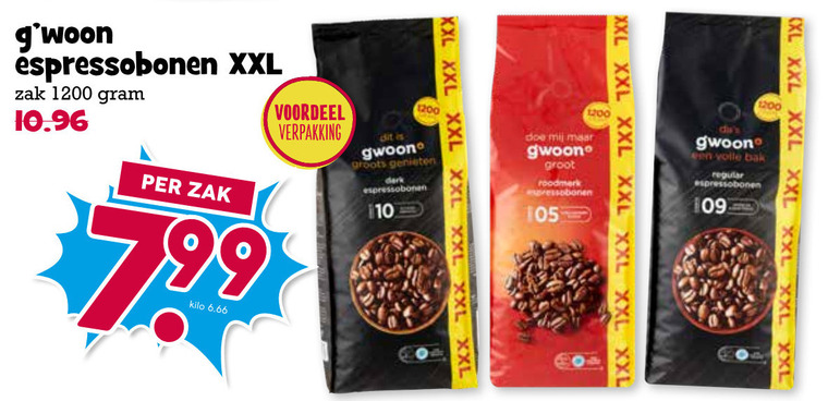 Gwoon   koffiebonen folder aanbieding bij  Boons Markt - details