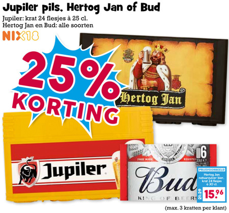 Jupiler   krat bier, blikje bier folder aanbieding bij  Boons Markt - details