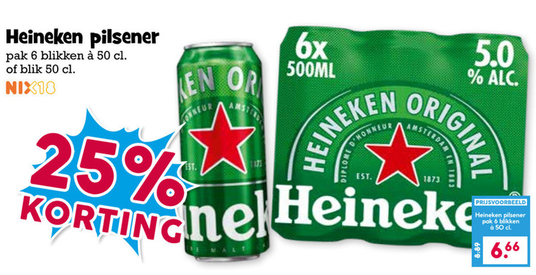 Heineken   blikje bier folder aanbieding bij  Boons Markt - details