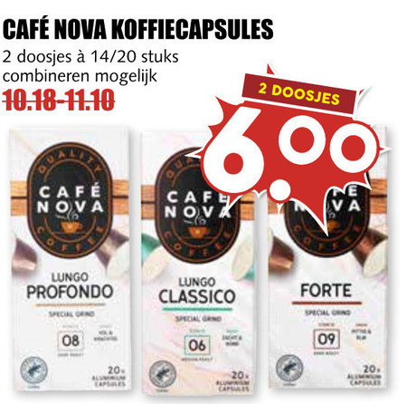 Cafe Nova   koffiecups folder aanbieding bij  MCD Supermarkt Basis - details