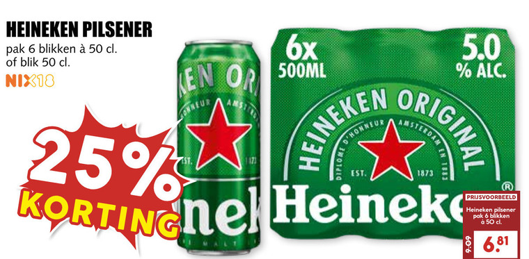 Heineken   blikje bier folder aanbieding bij  MCD Supermarkt Basis - details