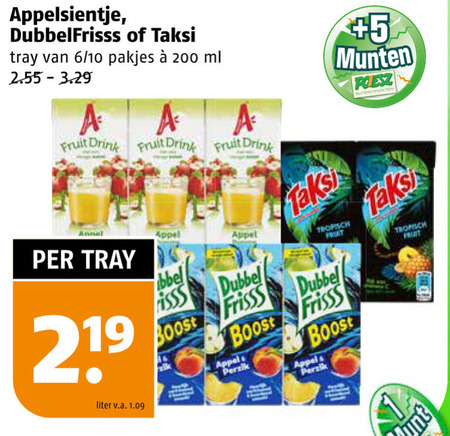 Dubbelfrisss   fruitdrank folder aanbieding bij  Poiesz - details