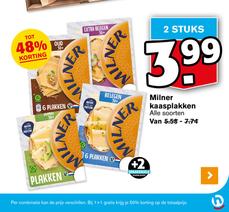 Milner   kaasplakken folder aanbieding bij  Hoogvliet - details